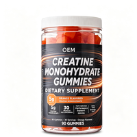Gummies de créatine monohydrate à marque privée OEM, 60 unités, 5000 mg, saveur citron, complément alimentaire