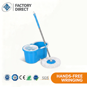 Ensemble Serpillière et <span class=keywords><strong>Seau</strong></span> Double 2-en-1 <span class=keywords><strong>Rotatif</strong></span> à 360° en Plastique Bleu Premium avec Essoreuse pour Serpillière Rotative - Product Image 1
