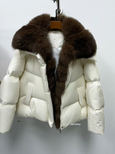 Cappotto JANVENY Imbottito Caldo in Piumino d'Anatra Bianca da <span class=keywords><strong>Donna</strong></span> Nuovi Abiti <span class=keywords><strong>Invernali</strong></span> Collo in Pelliccia di Volpe Naturale Piumino Parka Femminile - Product Image 4
