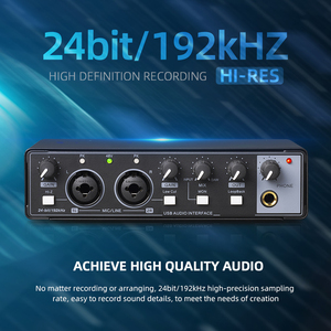 Tarjeta de sonido de interfaz de <span class=keywords><strong>audio</strong></span> USB con alimentación fantasma de 48V para <span class=keywords><strong>grabar</strong></span> Podcast de transmisión en PC <span class=keywords><strong>Mac</strong></span> Computer Phone - Product Image 2