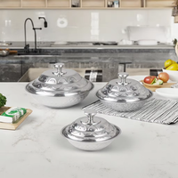 Nouveau Plateau Buffet Hôtelier Africain Anti-Rouille en Acier Inoxydable 410, Plateaux en Acier Inoxydable avec Couvercle pour Bain-Marie