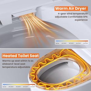 WC intelligent avec bidet intégré, télécommande automatique, WC monobloc à poser au sol, WC intelligent avec bidet pour hôtel de luxe YX - Product Image 6