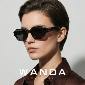 Wanda <b>Square</b> <b>Sunglasses</b> S32238 UV400 Polarized Black Unisex - Product Image 1