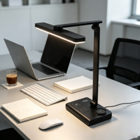 360 ° Lampe de bureau LED rotative et pliable, lumière de lecture multifonctionnelle à intensité réglable par touche intelligente pour la protection des yeux des étudiants