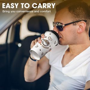 แก้วกาแฟกระดาษแบบใช้แล้วทิ้งพร้อมฝาปิด ขนาด 16 ออนซ์ สำหรับเครื่องดื่มร้อน เช่น <span class=keywords><strong>โกโก้</strong></span><span class=keywords><strong>ร้อน</strong></span> ช็อกโกแลต และเครื่องดื่มอื่นๆ - Product Image 4