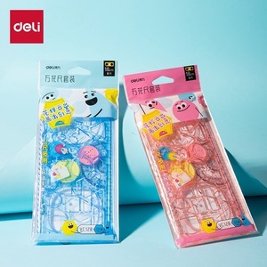 Juego de reglas caleidoscopio Deli de 13 cm y 18 cm, multifuncional, para estudiantes, plantilla de dibujo - Product Image 1
