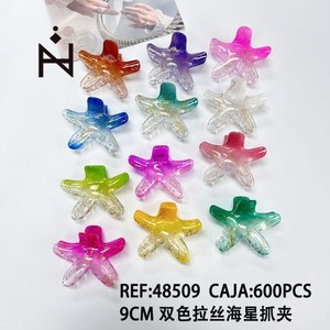 Fermaglio per capelli a forma di stella marina bicolore da 9 cm per donne e ragazze - Product Image 3