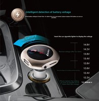 Kit voiture émetteur FM Q7 BT 5.0, chargeur double USB, appels mains libres, lecteur MP3 U-Disk, affichage de la tension de la batterie de voiture 12-24V