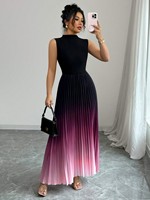Jupe plissée maxi King Mcgreen Star, robe à dégradé de couleurs, taille naturelle, printemps été, coupe régulière, longue, écologique, lavable