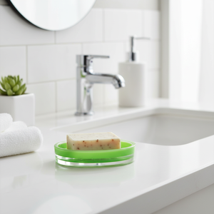 MSV acrylic soap dish in green, 13 x 9 x 3 cm - Product Image 3