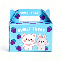 Boîte à repas pour enfants personnalisée pour les fêtes, pour biscuits, bonbons, vente en gros, emballages en papier pour la restauration rapide à emporter