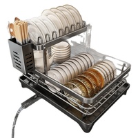Étagère de rangement de cuisine en métal, égouttoir à vaisselle, support pour bols, porte-ustensiles, support pour planches à découper, porte-tasses et porte-baguettes, organisateur de bols et assiettes