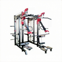 Y172 Cage de squat multifonctionnelle Smith Machine avec fixation pour bras, en acier inoxydable, double pile de poids de 80 kg, pour entraînement de force intégral