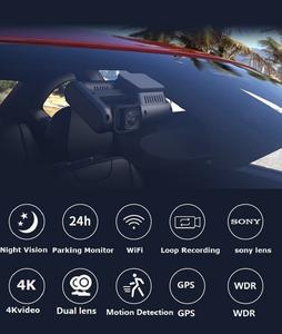 Caméra embarquée double objectif 4K 2160P WIFI GPS Logger, puce Novatek 96663, capteur <span class=keywords><strong>Sony</strong></span> IMX323, vision nocturne, enregistreur de conduite D30H - Product Image 2