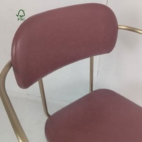 Fauteuil moderne en cuir PU et métal pour mobilier commercial, chaise de restaurant confortable pour cafés, centres commerciaux et villas