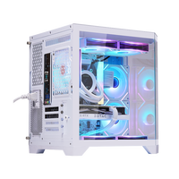Populaire Dreamer Mini Noir Blanc PC Cas M-ATX Acrylique Transparent Cas De Jeu Ordinateur Cas Tours