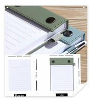 Bloc-notes personnalisé Design innovant avec fermeture à clip à l'intérieur de la page peut être continuable Cahier d'exercices en cuir