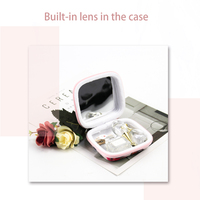 Mini valise à roulettes de maquillage professionnel personnalisé sac en cuir étanche avec miroir à led