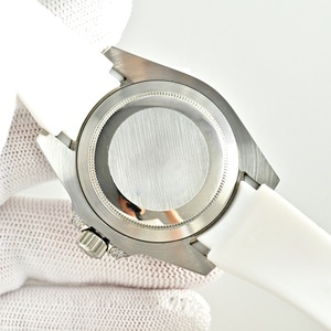 Reloj Deportivo Premium Plateado con Microincrustaciones de Diamantes, Bisel con Gemas de Arcoíris Degradado, Reloj de Buceo Automático de Cuerda Automática - Product Image 5