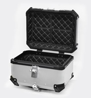 Boîtes à bagages arrière universelles Custom World 36L en alliage d'aluminium durable, étanches, pour moto et scooter, pour rénovation/amélioration du rangement 1