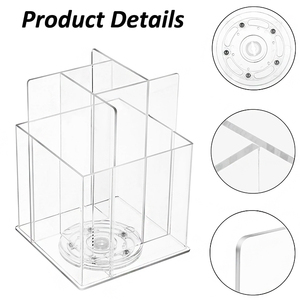 Quảng Trường Xoay rõ ràng Acrylic <span class=keywords><strong>Brochure</strong></span> hiển thị đứng <span class=keywords><strong>lucite</strong></span> tài liệu quảng cáo chủ với Vòng cơ sở cho các cửa hàng - Product Image 4