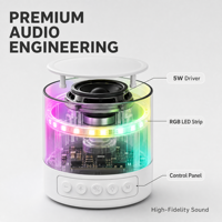 Enceinte KTV portable d'extérieur avec deux microphones, éclairage LED RGB violet alimenté par batterie