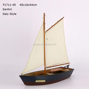 Деревянная модель лодки «Сантини» в итальянском стиле, 45x16x44 см, специальная рыболовная модель, декоративная модель лодки для продажи