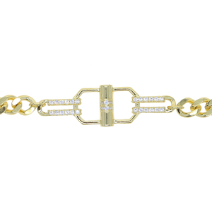 Collana Choker da Donna con Catena Cubana <span class=keywords><strong>Sottile</strong></span> e Chiusura a Moschettone Dorata - Product Image 4