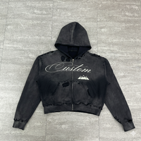 Sweats à capuche pour hommes 100% coton éponge française poids lourd Boxy Fit DTG impression en détresse lavé à l'acide délavé au soleil