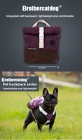 Sac à dos pour chien léger, résistant à l'eau, réglable, respirant, avec poches zippées pour petits chiens, harnais de randonnée pour chien