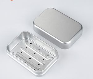 طبق صابون مخصص من الألومنيوم مسامي مقاوم للصدأ للفنادق والمنازل والحمام مناسب للصابون بدون صدأ صندوق صابون من الألومنيوم - Product Image 1