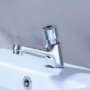 Robinet de lavabo à bouton-poussoir en laiton au design moderne, à fermeture automatique, à temporisation, économiseur <span class=keywords><strong>d</strong></span>'<span class=keywords><strong>eau</strong></span> pour les toilettes publiques et les salles de bain - Product Image 4