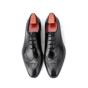 Nouvelles Chaussures Habillées Oxford de Luxe pour Hommes en Cuir Véritable Italien Faites à la Main Marron Noir pour Mariage et Affaires - Product Image 4
