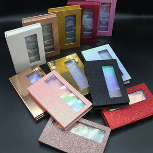 Kotak Bulu Mata Palsu Kustom 5 Dalam 1 25 Mm Bulu Mata Kotak Kemasan Bulu Mata Mink Palsu Grosir Glitter Kosong 5 Pasang 25 Mm Bulu Mata Magnet Merah Muda - Product Image 1