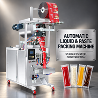 Machine de remplissage et de scellage de pâtes liquides avec trémie mélangeuse pour la production de sachets d'huile de piment, de sauce tomate, de miel et de pâte d'ail