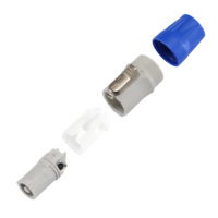 Connecteur Powercon gris en cuivre argenté 20A 250V AC, prise et fiche d'alimentation verrouillables à 3 broches pour l'éclairage et l'audio de scène