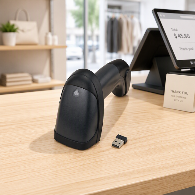 Handheld 2D Wireless and Wired Barcode Reader Barcode Scanner Gun Support  Work 20Hours
