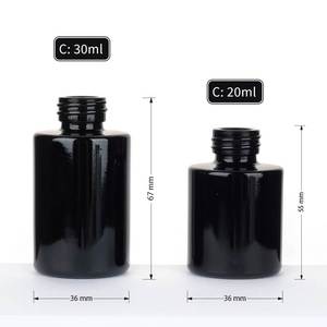 Flacon compte-gouttes en verre noir pour sérum ou huile à <span class=keywords><strong>barbe</strong></span>, avec bouton poussoir et compte-gouttes argenté, 20ml 30ml 2oz - Product Image 5