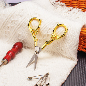 Stainless Steel Cross Stitch Scissors Antique <b>Style</b> Straight <b>Head</b> Versatile For Sewing Tea Bag Trimming - Product Image 1