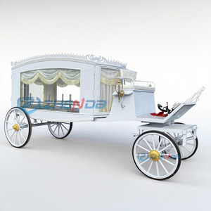 Latest Design Horse Drawn Funeral Hearse Coffin Buggy Motorcycle Funeral Cart Funeral Service Wagon - Product Image 2