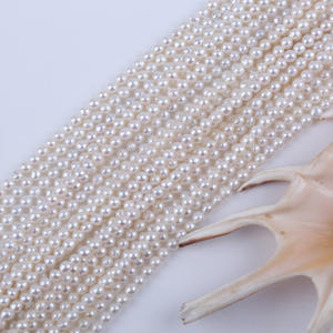 Perles d'eau douce naturelles blanches et roses de 3 à 3,5 mm, petites, directement de l'usine, pour la fabrication de bijoux en DIY, vente en gros depuis Zhuji - Product Image 3