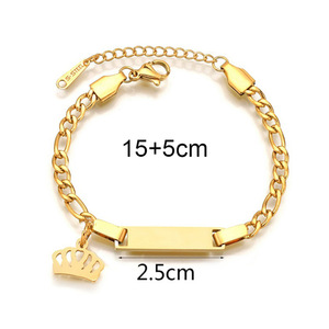 Commercio all'ingrosso personalizzato nome fai da te gioielli per bambini in oro 18 carati con barra di fascino in acciaio inossidabile braccialetto per bambini per ragazze dei ragazzi