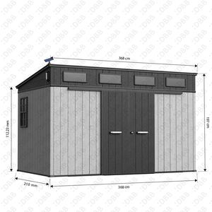 Caseta de Jardín Moderna de <span class=keywords><strong>Resina</strong></span> Plástica 12x10, Gran <span class=keywords><strong>Cobertizo</strong></span> de Almacenamiento Exterior con Techo a Dos Aguas, Impermeable y Ventilado, Kit de Construcción con Suelo en Oferta - Product Image 6