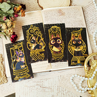 Égyptien rétro mignon pour signet creux en alliage métallique modèle d'impression UV plaqué or pour cadeau Kindfull