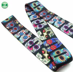 Flower skull print elastic tape for underwear multiple size 20mm to 50mm customized design small moq