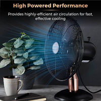 Ventilateur de bureau en métal à 4 pales, 12 pouces, couleur personnalisée, oscillant, 3 vitesses, haute puissance, design tendance pour chambre et bureau
