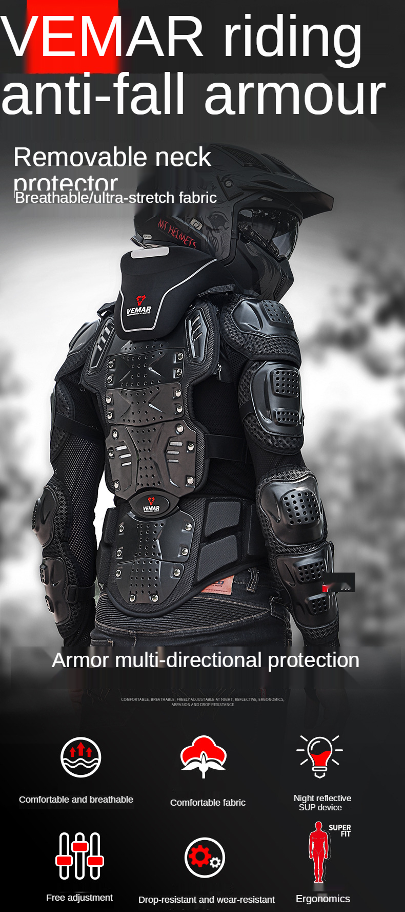 Motocross ,Traje De De Moto Para Completo,Chaleco Protector De Vertebral De Espalda Del Pecho De Bici De Suciedad,Bicicleta Motocross Hombro Macarena Armadura Motocross Niños | En Línea