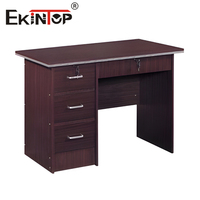 Bureau de Négociation Commercial Ekintop Économique avec 3 Tiroirs de Rangement, Table d'Écriture pour Ordinateur