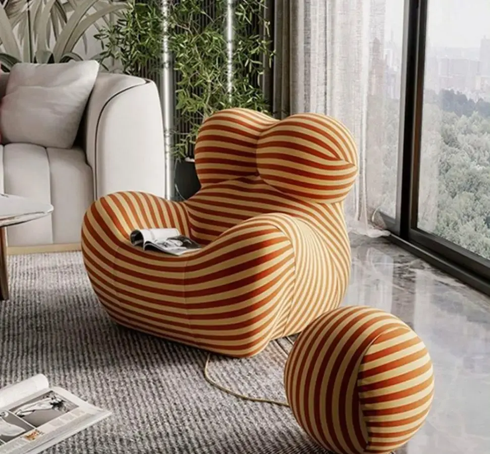 Moderno elegante divano singolo per il tempo libero Lounge casa camera da letto soggiorno mobili palla sedia avvolgente