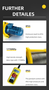 Treuil à câble électrique triphasé robuste, nouveau produit chinois <span class=keywords><strong>2023</strong></span>, fourni au Pérou, meilleure qualité, 1000 kg, 100 m - Product Image 4